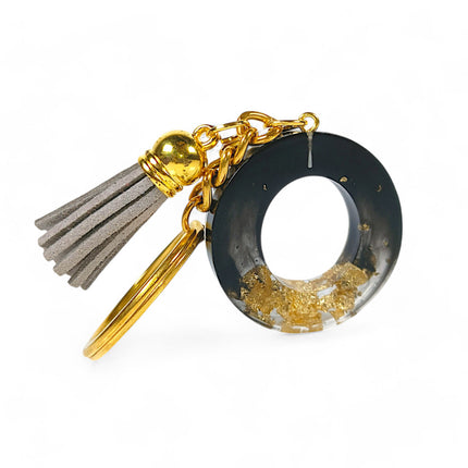 Epoxy Resin Customised Alphabet Keychain - Black Design