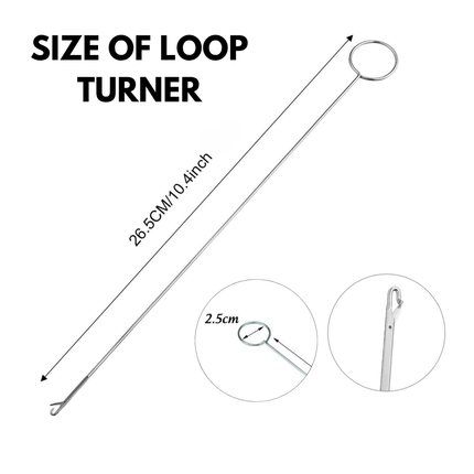 Stainless Steel Loop Turner Tool 26.5cm x 2.5cm – Hook for Dori, Fabric Tube, Strap, Belt, Blouse, DIY Sewing, Tailoring Accessories, Thread Puller for Crafts & Stitching