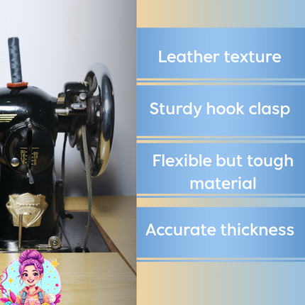 Leather Sewing Machine Belt 2 Mtrs x 3/16" | Fits Usha, Janome, Singer & More | Leather Motor Belt for Wheel | Machine Belt Replacement