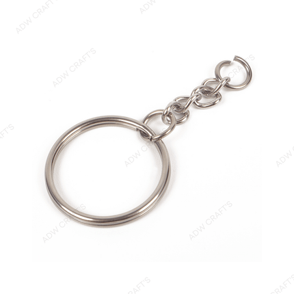 Silver Keychain Rings - No.13 - Flat