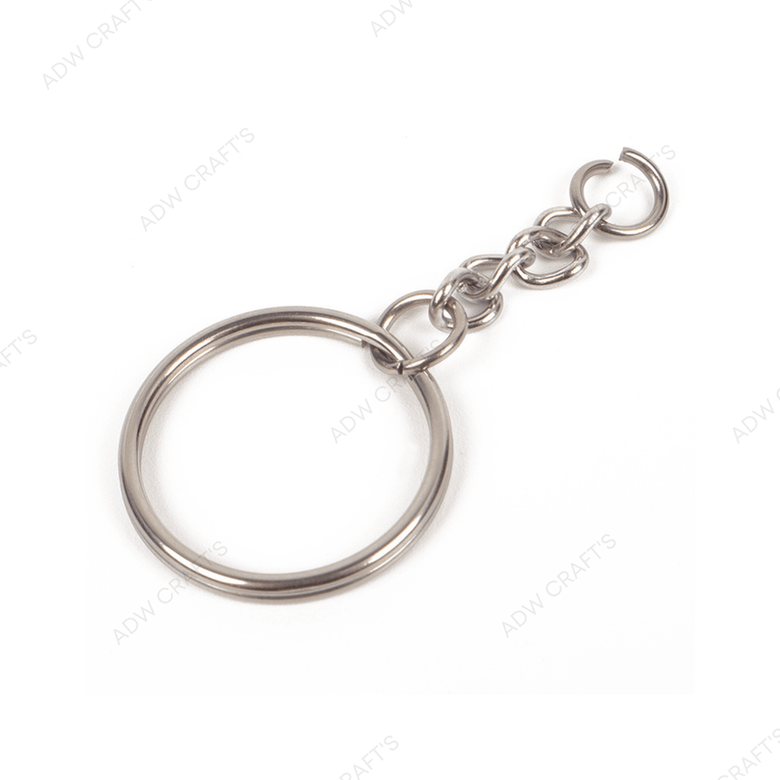 Silver Keychain Rings - No.13 - Flat