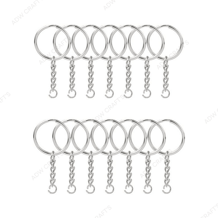 Silver Keychain Rings - No.13 - Flat