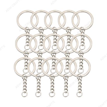 Silver Keychain Rings - No.13 - Flat