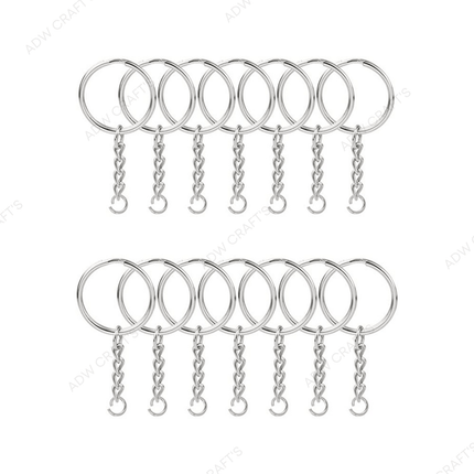 Silver Keychain Rings - No.13 - Flat