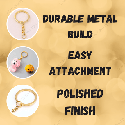 Gold Keychain Rings - 155-Flat