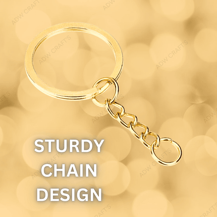 Gold Keychain Rings - 155-Flat