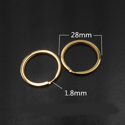 Gold Keychain Rings - 155-Flat
