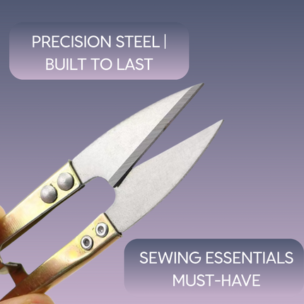 U Shaped Thread Cutter for Sewing, Embroidery & Craft Work | Premium Metal Sewing Snips Tool for Tailoring, Aari Work, Stitching