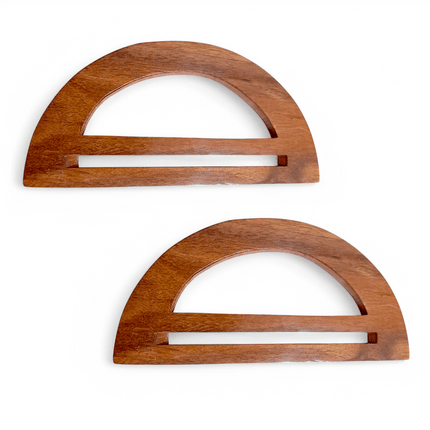 2 Pairs D Shaped Wooden Handles for Bags