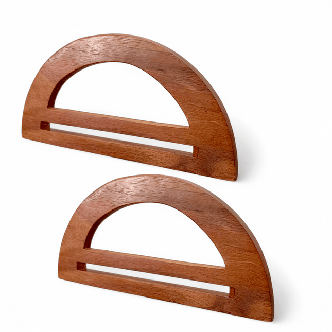 2 Pairs D Shaped Wooden Handles for Bags