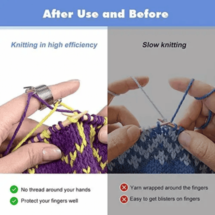 Adjustable Crochet Ring for Finger, Crochet Tension Ring with Yarn Guide Ring for Knitting & Crocheting, Yarn Holder Ring Tool