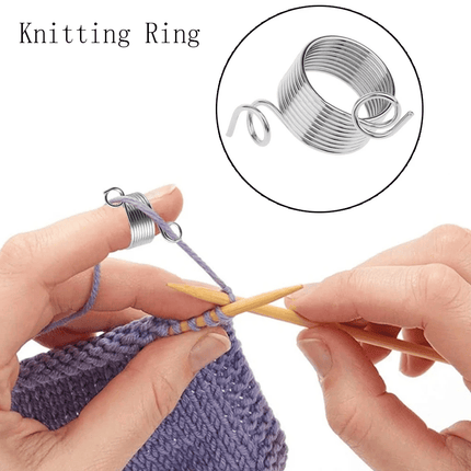 Adjustable Crochet Ring for Finger, Crochet Tension Ring with Yarn Guide Ring for Knitting & Crocheting, Yarn Holder Ring Tool