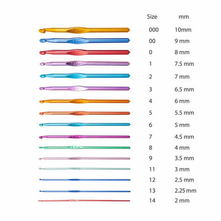 Aluminum Multicolor Crochet Hooks Needle