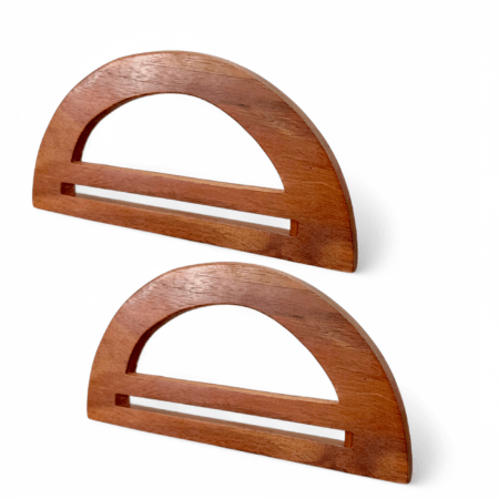 2 Pairs D Shaped Wooden Handles for Bags