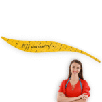 Tailoring Curve Ruler – 25 CM Flexible Armhole Curve Scale – Sewing French Curve Tool for Neck, Sleeve, Hip, and Blouse Pattern Making – Yellow wooden