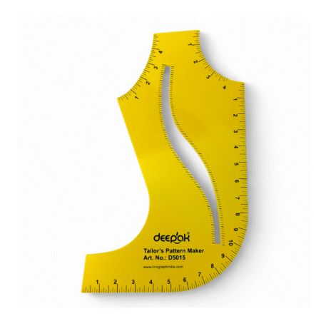 Pattern Maker Scale Tailoring Ruler | Multi-Purpose Sewing Tool for Blouse, Neckline, Armhole & Sleeve Drafting | Dress Designing Tailoring Scale for Fashion Design